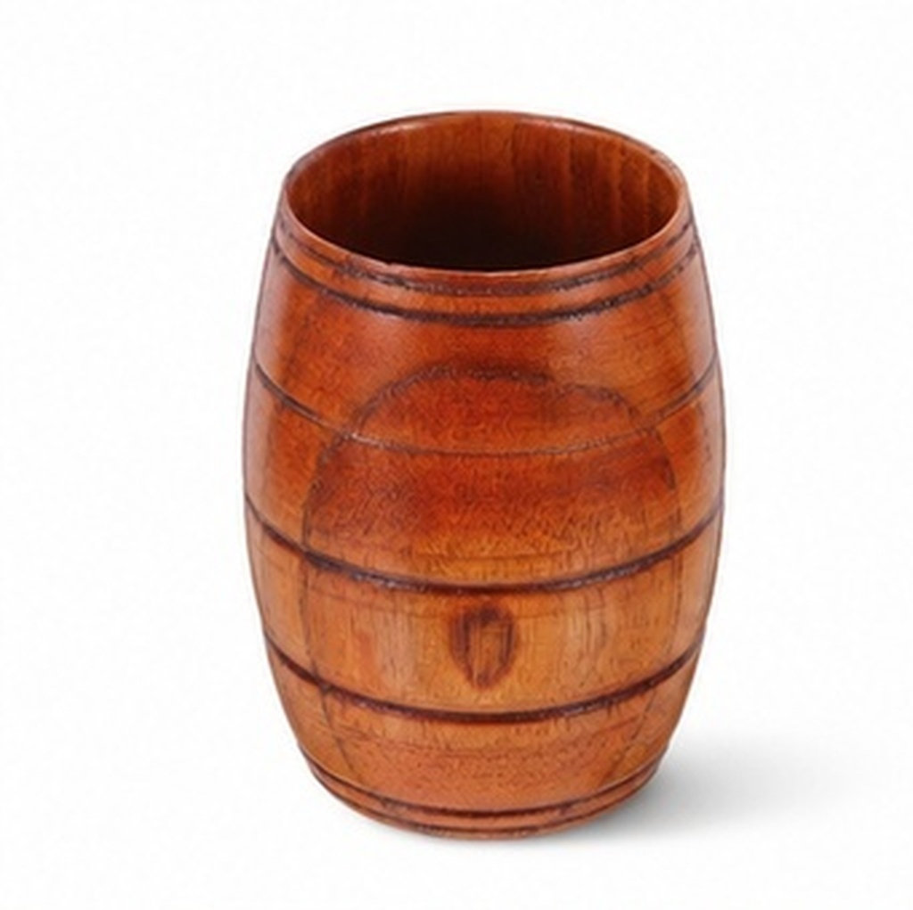 Wine Beer Glass - Wooden Barrel Beer Mug Natural Wood