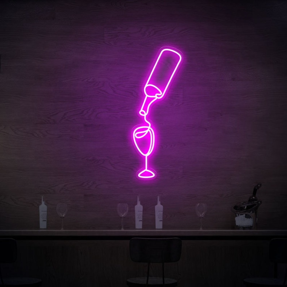 Wine Led Neon Sign lights USB  - Wine Beer Store ulasan dan harga