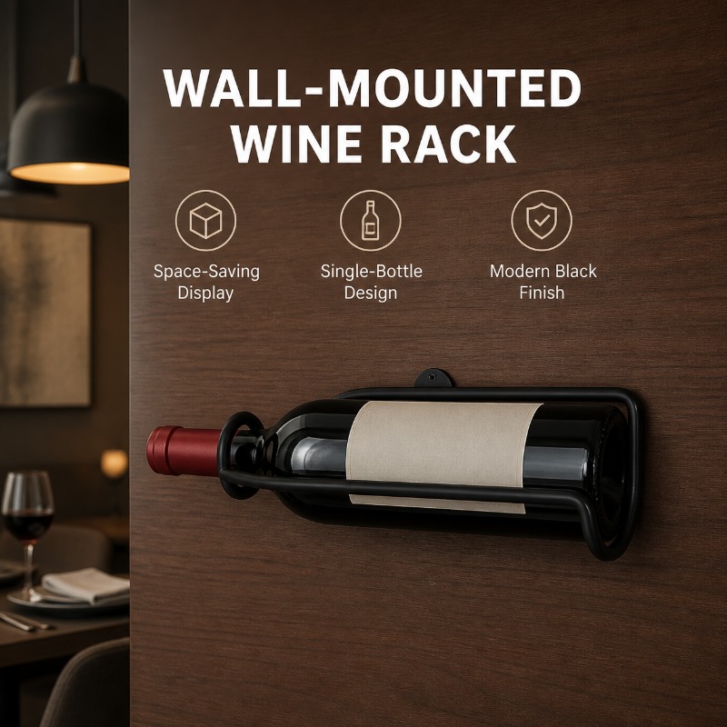 Wall‑Mounted Metal Wine Rack M - Wine Beer Red ulasan dan harga