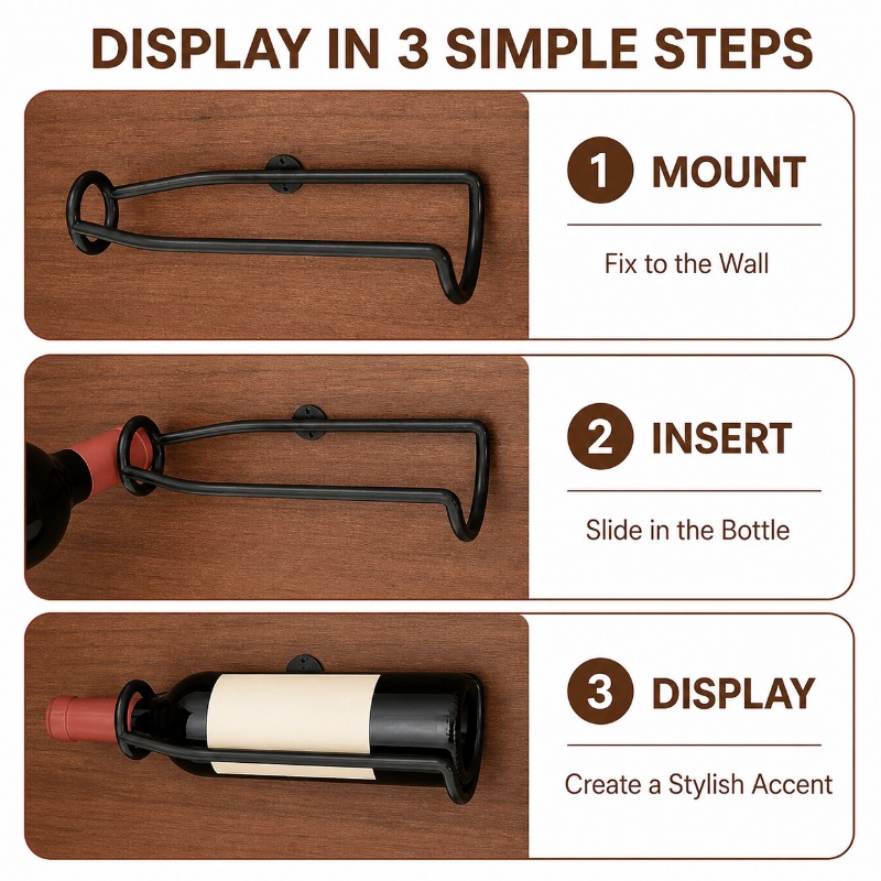 Wall‑Mounted Metal Wine Rack M - Wine Beer Red ulasan dan harga
