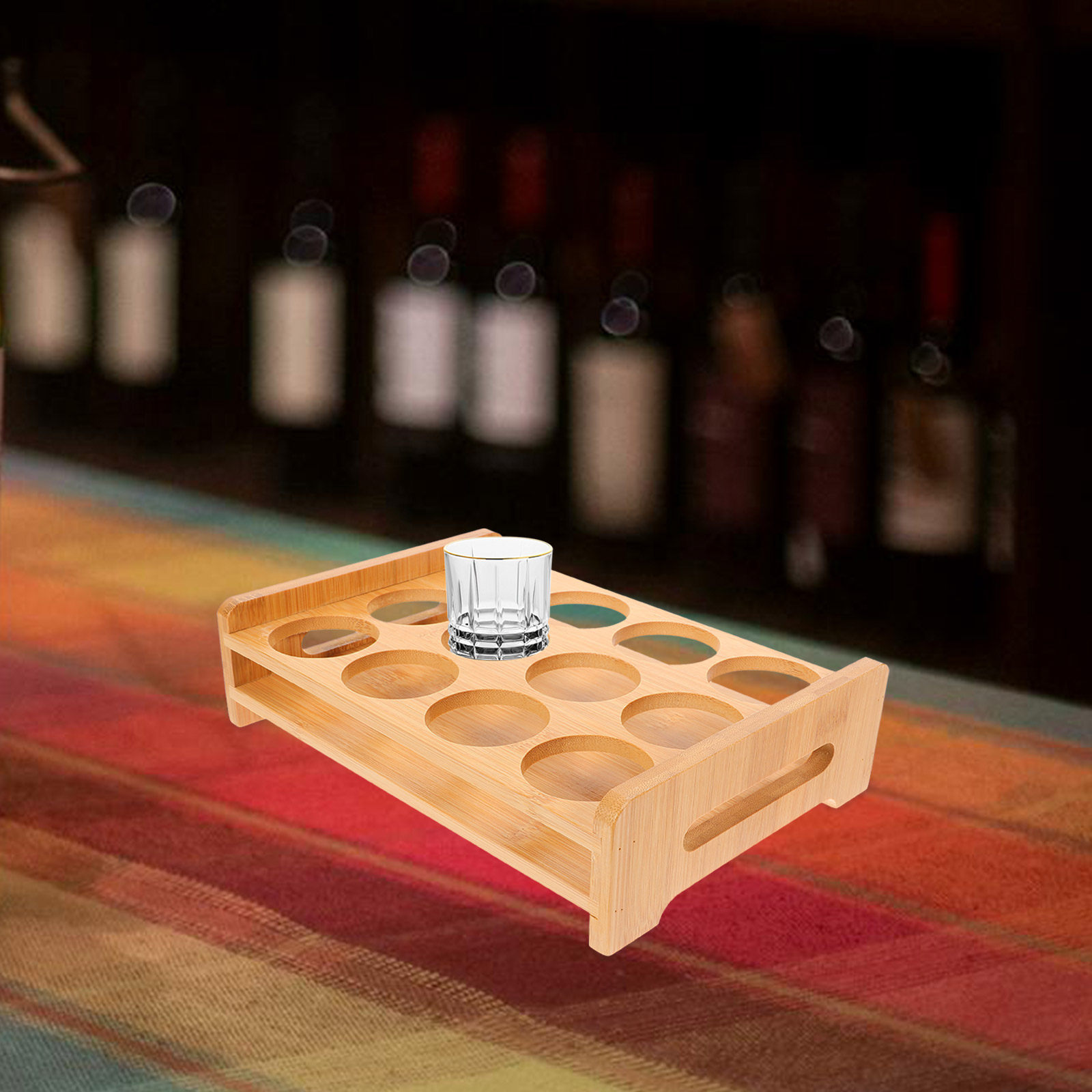 Bamboo Shot Glasses Holder Dis - Wine Beer Glass ulasan dan harga