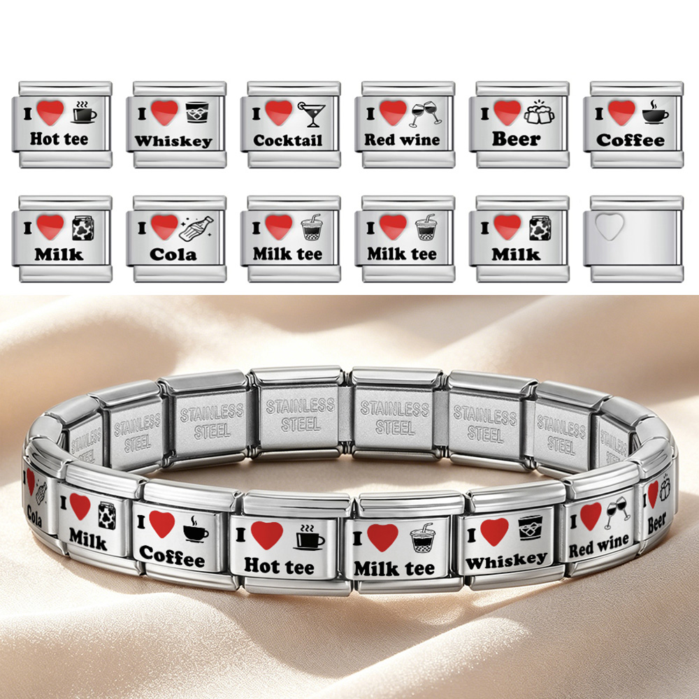 Fashion Italian Charm Link I L - Wine Beer Red ulasan dan harga