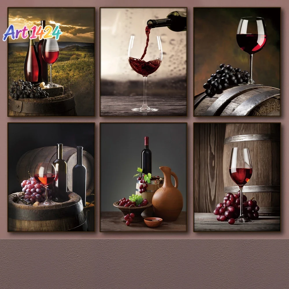 1pc frameless Canvas painting  - Wine Beer Red ulasan dan harga