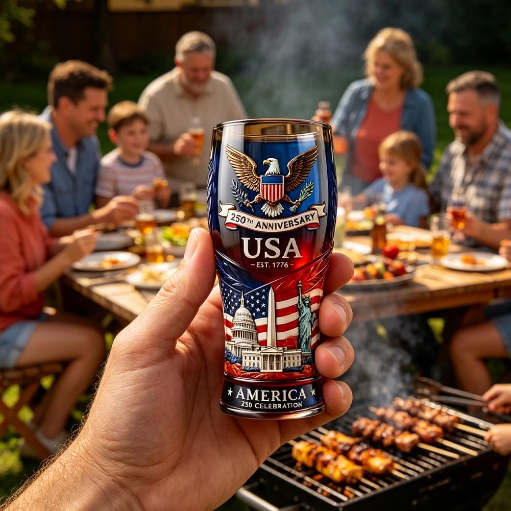 USA 250th Anniversary Beer Gla - Wine Beer Glass ulasan dan harga