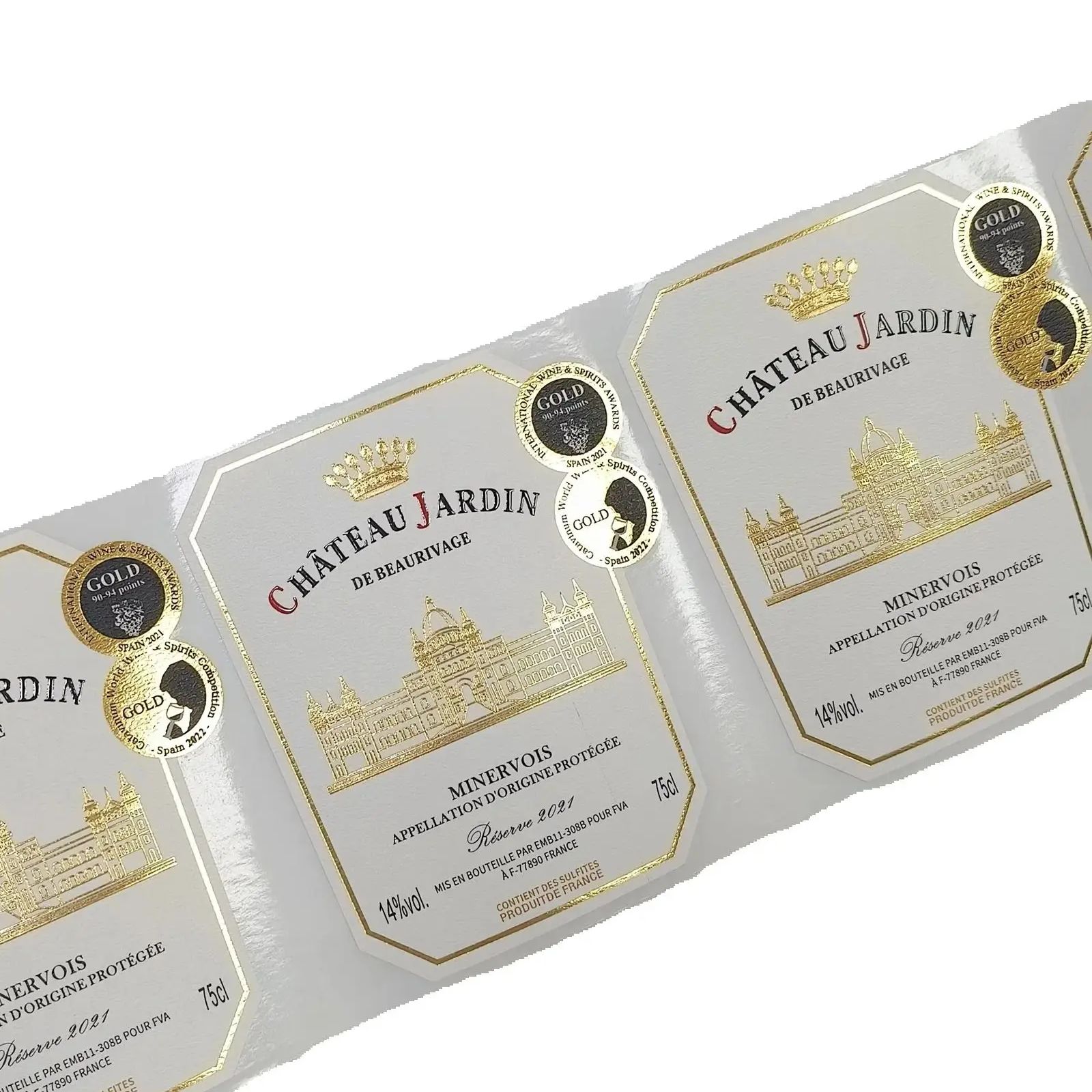 Custom Logo Sticker Gold Foil  - Wine Beer Red ulasan dan harga